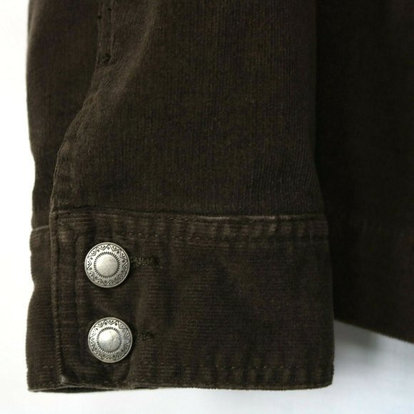 Chico's Corduroy Jacket Coat Blazer Brown Button Stretch Size 1 Medium 8 10 - Picture 6 of 9